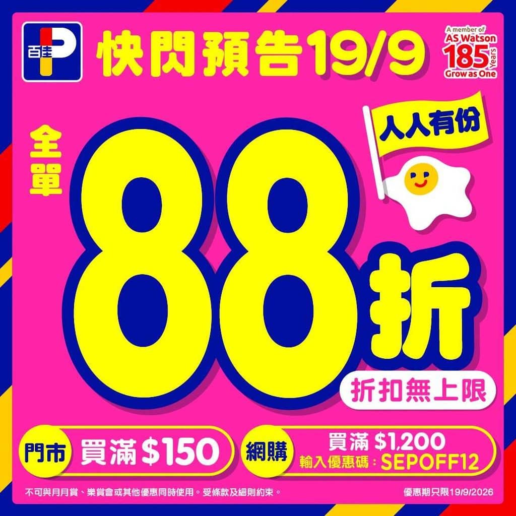 百佳88折2026懶人包
